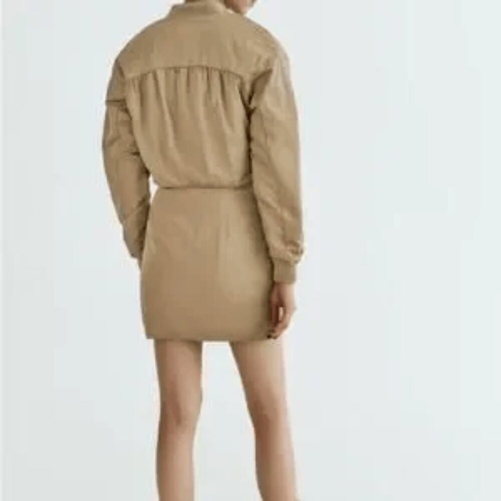 Zara NWT Puff Bomber Full Zip Mini Dress XS MINIMALIST QUIET FLEX MODERN COUTURE - Picture 12 of 17